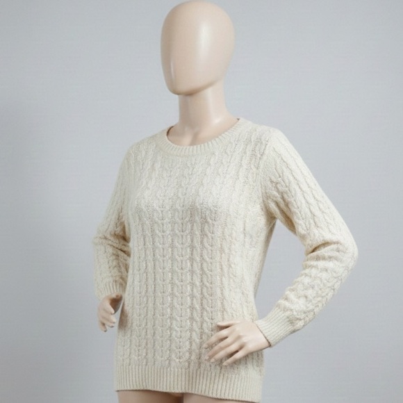 St. John's Bay Sweaters - St. John's Bay Women's Ivory Cable Knit Sweater
